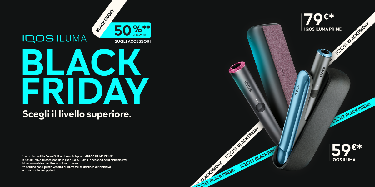 Riscaldatori di tabacco IQOS ILUMA in offerta a un prezzo speciale per il Black Friday 2023
