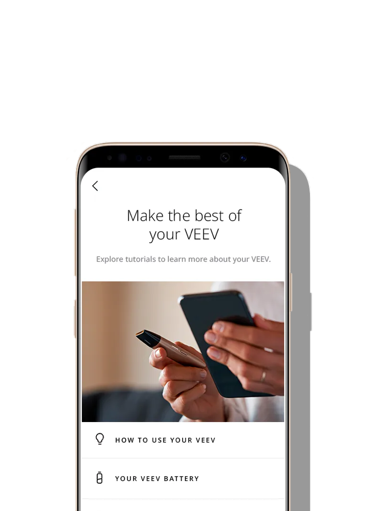 A mobile phone screen displaying support options, and smiling people.