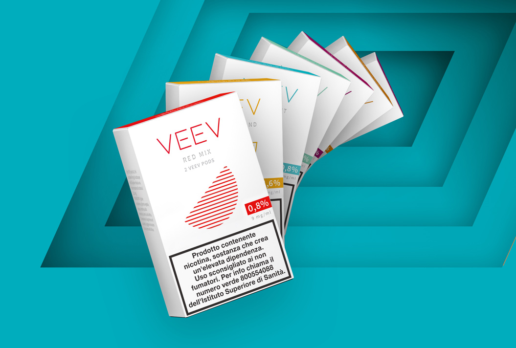 Packs of VEEV pods flavours 