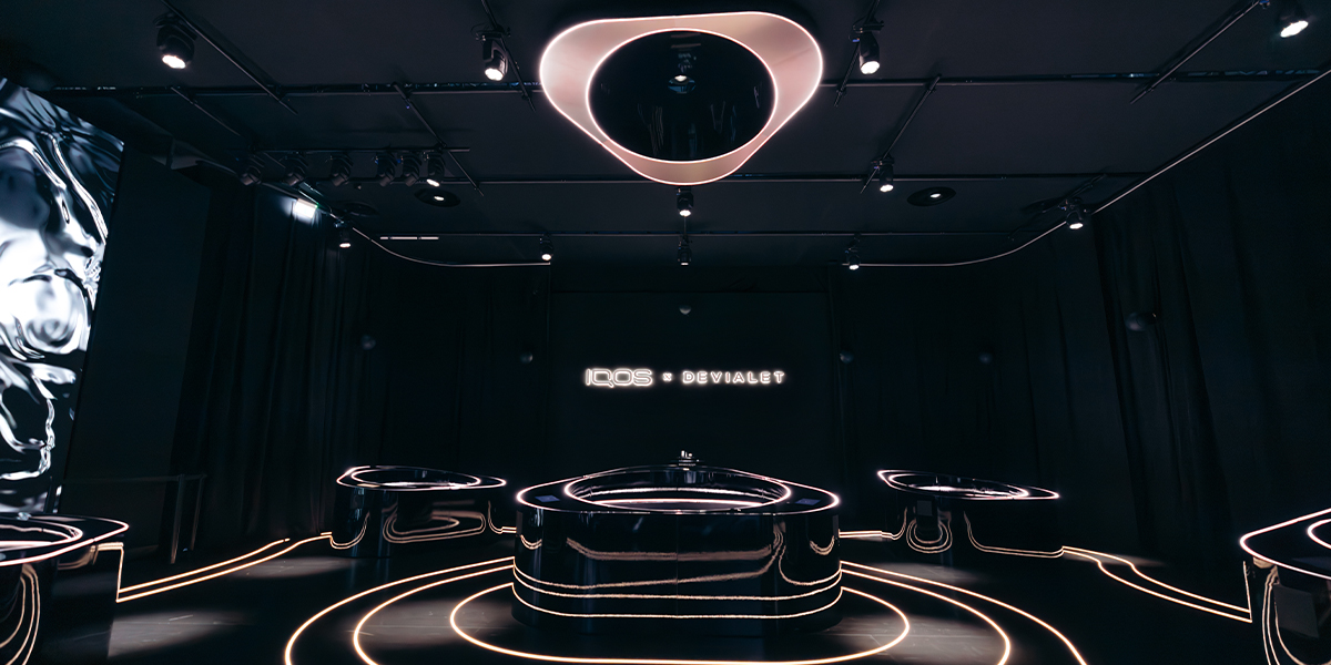 IQOS x DEVIALET Soundsorial Design - sala interna