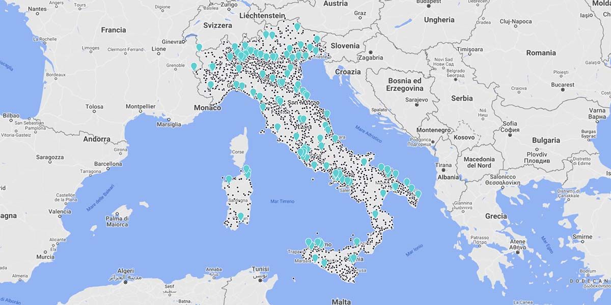 Mappa IQOS store sul territorio italiano