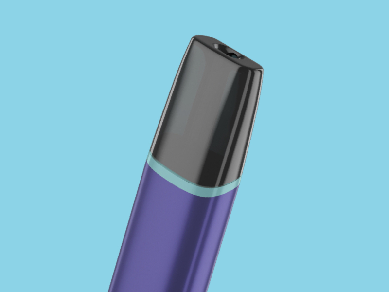 Close up of VEEV ONE vape mouthpiece on a blue background