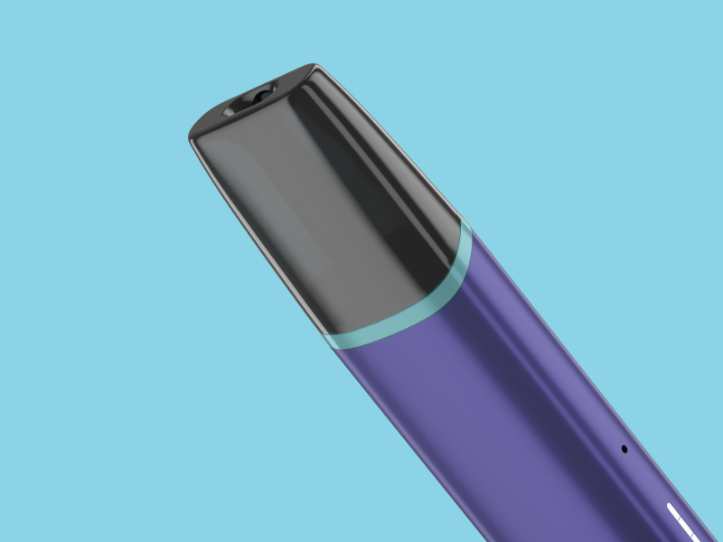 Close up of VEEV ONE vape mouthpiece on a blue background