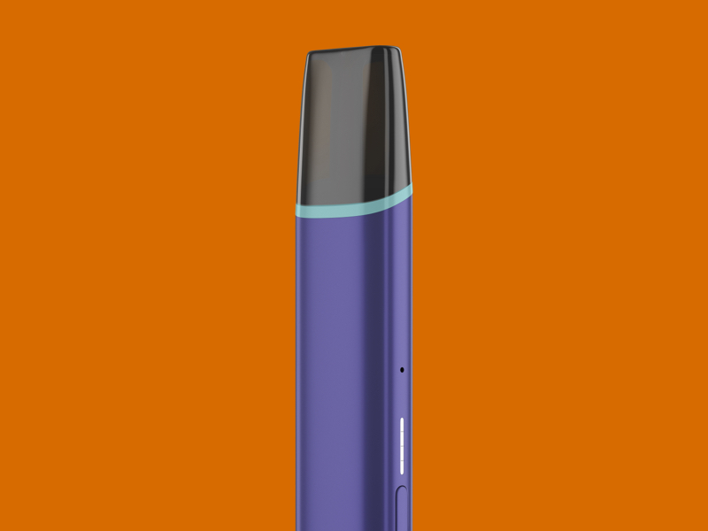 Close up of VEEV ONE vape mouthpiece on an orange background