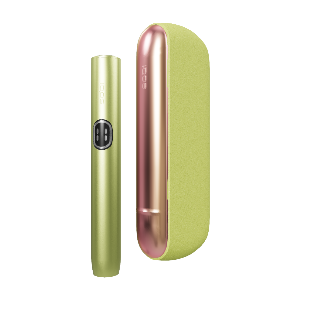 IQOS ILUMA i Leaf Green + Cover laterale Iridescente Orange Glow