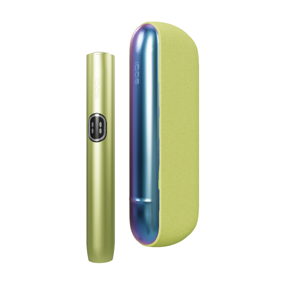 IQOS ILUMA i Leaf Green + Cover laterale Iridescente Purple Plume