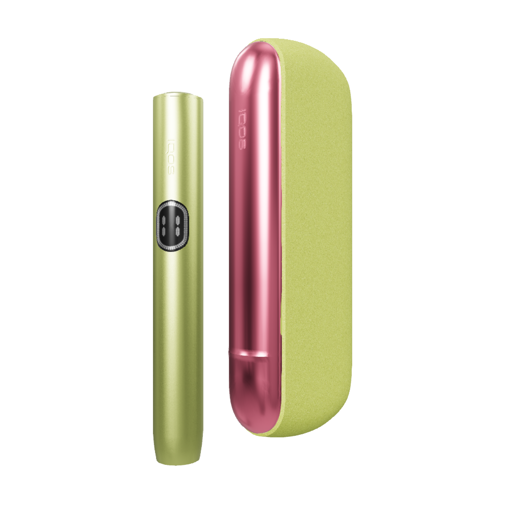 IQOS ILUMA i Leaf Green + Cover laterale Metallic Sunset Red