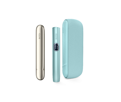 IQOS ILUMA i device with Iridescent Door cover at side