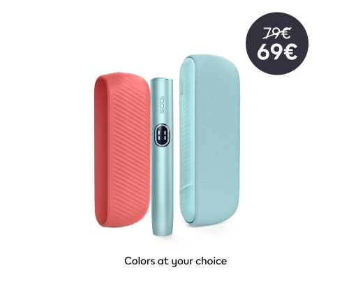 IQOS ILUMA i with the accessory at side Silicon sleeve